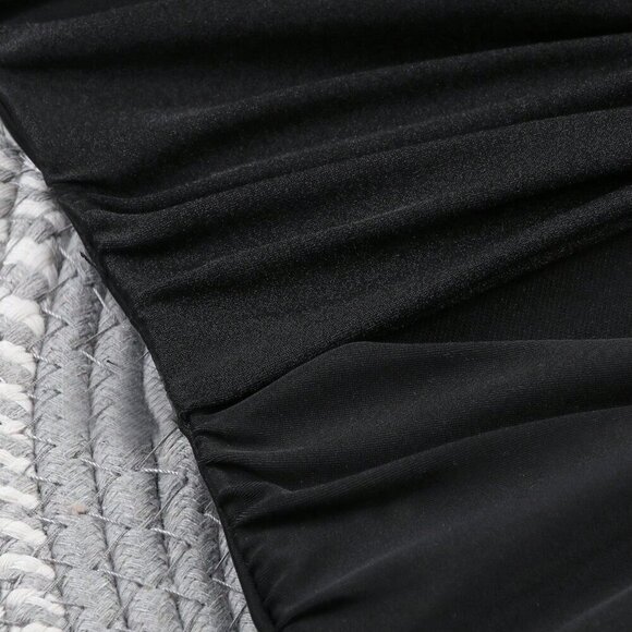 Black Sexy Women's Colorblock Hollow Out One Piece Swimsuit - Picture 5 of 5